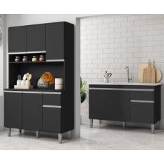 Balcão de Pia Tatiane 120m Com Tampo Mdp e Cozinha Kit Márcia Compacta