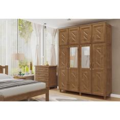 Guarda Roupa Casal com Espelho 8 Portas 3 Gavetas Grécia Móveis Cavazotto Imbuia