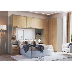 Guarda Roupa Modulado 5 Peças Elegance Móveis Castro Níquel/Angelin