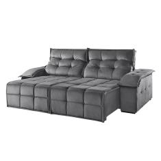 Sofá 5 Lugares Retrátil E Reclinável Martins M-122 Veludo Grafite