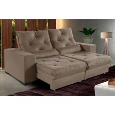 Sofá Retrátil e Reclinável 2,10m Suede Isis Terracota - Sofá Casa, Cas