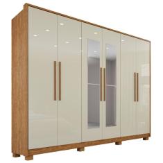 Guarda-roupa Casal 100% Mdf 6 Portas E 6 Gavetas Premium Com Espelho
