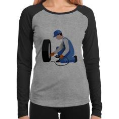 Baby Look Raglan Borracharia Manga Longa - Foca na Moda, Cinza, Preto,