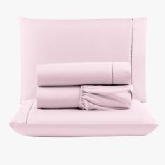 Jogo de Lençol Peletizado 400 Fios Queen 4 Peças Barato - Casa - hotel