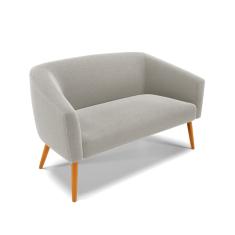 Sofá 2 Lugares Namoradeira Pé Palito Castanho Stella Bouclê Cinza D03 - D'Rossi