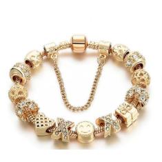 Pulseira Com Berloques Banhado A Ouro - Jmh-Sets