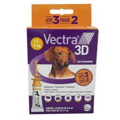Vectra 3D Cães 1,5 A 4Kg 3 Pipetas Ceva Pulgas Carrapatos E Moscas