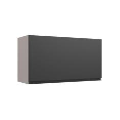 Armário Aéreo de Cozinha 80cm Maior 1 Porta Basculante Fumê/Grafite