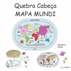 Mapa Mundi Quebra Cabeça Pedagógico Educacional Pequeno
