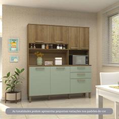 Cozinha Compacta 165,40cm 7 Portas e 2 Gavetas com Tampo 353 Luciane Móveis