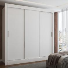 Guarda-Roupa Casal Flórida 3 Portas de Correr Branco Fosco - Panorama Móveis