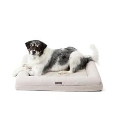 NANDOG Pet Gear Cama de espuma viscoelástica para cães – Almofada ortopédica de pelúcia para dormir confortável, capa lavável – ideal para cães com dor nas articulações, artrite (marfim branco
