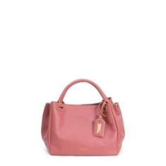 BOLSA FEMININA EM COURO ALÇA DE MÃO VERDE TIFFANY COM LARANJA "SUELY ABELHO"-Feminino