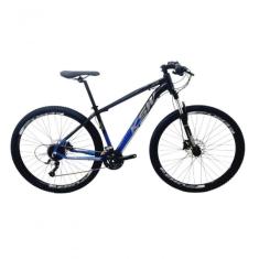 Bicicleta Aro 29 Ksw Xlt Alumínio 24v Câmbios Shimano Garfo Com Trava No Ombro - Preto/azul Tam.15