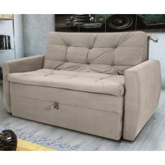 Sofá Cama 2 Lugares Piers Veludo Turkey Cappuccino