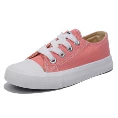 OPOEE Sapatos infantis para meninos e meninas cano baixo com cadarço infantil sapatos de lona de volta às aulas sapatos brancos pequenos tênis infantis adolescentes médio e grande crianças skate