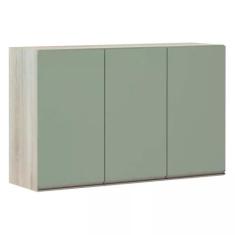 Armário para Cozinha 120 cm 3 Portas Luci Luciane Móveis, Legno Crema/