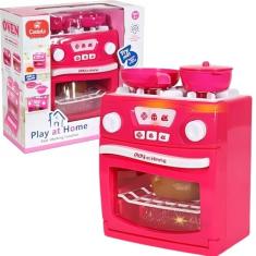Fogão Infantil Brinquedo Interativo Som Luz Fumaça Acessórios Castela