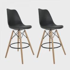 Kit 2 Banquetas Altas com Encosto Saarinen