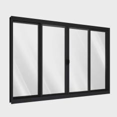 Janela de Alumínio de Correr Central 4 Folhas 100x150cm Riobras
