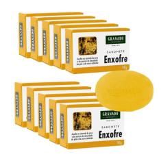 Kit c/10 Sabonetes em Barra 90g Enxofre p/ Acne e Oleosidade Pele e Co