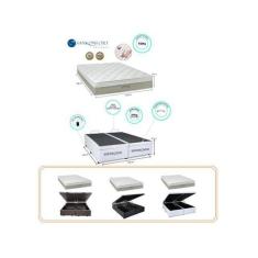 Conjunto Cama Box Baú Queen + Colchão Sankonfort Strong 158x198x74(Mol