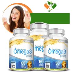 Kit Com 3 Ômega 3 1000Mg 60 Cápsulas