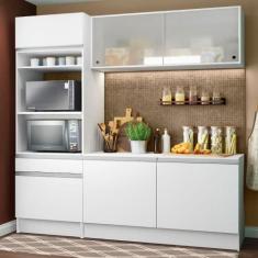 Cozinha Compacta Madesa Topazio com Balcão e Tampo, Branco