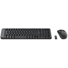 Teclado e mouse sem fio mk220 preto logitech 920-004431, Preto