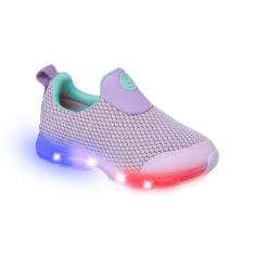 Tênis de Led Infantil Feminino Ortopé Power Light Calce Fácil Lilás