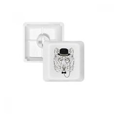 OFFbb Estilo britânico macio chapéu de lobo de arco de vidro pbt nomes de teclas de teclado mecânico branco OEM não marcado imprimir