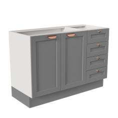 Balcão para Pia 120cm sem Tampo Arizona CabeCasa MadeiraMadeira Branco/Cinza Claro