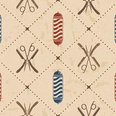 Papel de Parede Vintage Retro Barbearia Tesouras 57x270cm