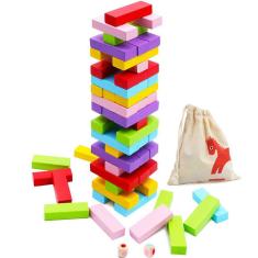 Jogos de tabuleiro de empilhamento de madeira Building Blocks Gentle Mon