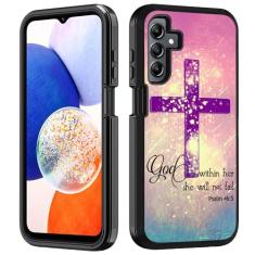 BWOOLL Capa para Samsung Galaxy A05S, capa resistente 3 em 1 híbrida de policarbonato rígido e silicone macio à prova de choque capa de proteção contra quedas para Samsung Galaxy A05S, cruz cristã,