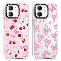 Yomjew Pacote com 2 capas de telefone com laço transparente para iPhone 11 de 6,1 polegadas, estética moderna, macia, fina, moderna, protetora de TPU (poliuretano termoplástico) à prova de choque para