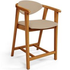 Banqueta Baixa Para Cozinha Sala de Jantar Bancada Cecília L02 Linho B