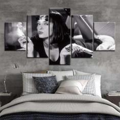 Quadros Decorativos 5 Peças Pulp Ficção Filme Mia Wallace - KYME