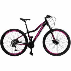 Bicicleta Aro 29 Cripto 24 Marchas Freio Disco e Suspensão, 17", Preto