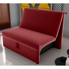 Sofá Cama 2 Lugares Ivan Veludo Vinho - Mais de Casa