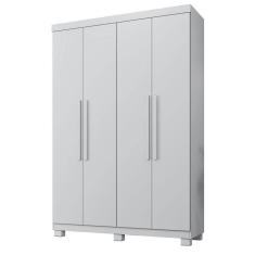 Guarda Roupa Milão 4 Portas 3 Gavetas Em Mdp Benetil Móveis Branco
