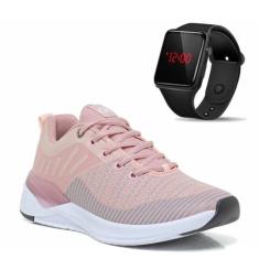 Tênis Academia Feminino Caminhada + Relógio Digital LED Esportivo - It