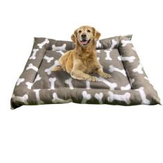 Cama colchonete oásis cachorro gato pet quadrada cor bege - GOVIA