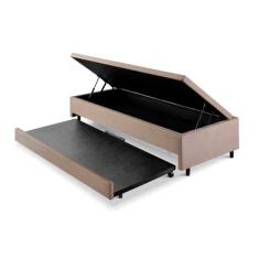 Bicama Solteiro com Baú 88x188 Suede - B&G