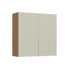 Armário Aéreo p/ Cozinha Simone Mendes c/ 2 Portas 80cm Carvalho/Cinza - Nesher