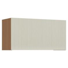 Armário Aéreo p/ Cozinha Simone Mendes c/ 1 Porta Basculante 80cm Carvalho/Cinza - Nesher