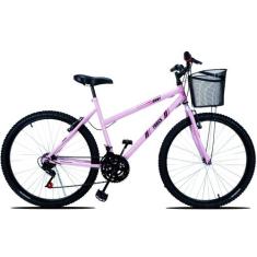 Bicicleta Feminina Forss Anny Aro 26 C/cestinha 18 Marchas, Rosa