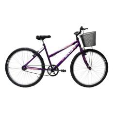 Bicicleta Aro 26 Feminina Mono Sem Marcha Com Cesta Saidx