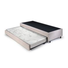 Bicama Solteiro King 96x203x28cm Suede E Colchão Auxiliar D23 78x188x12cm Ecoline Bege