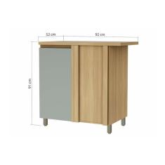 Balcão De Cozinha Modulado Rainha Canto Reto Dir-esq 1 Porta C-tampo 92cm Nature-verde - Nesher